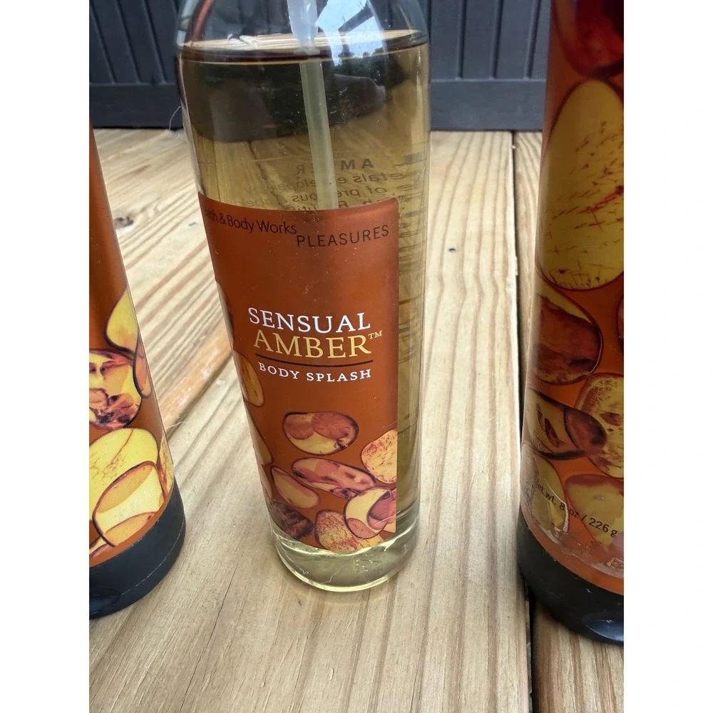 Sensual Amber Bath & Body Works Lot Creamy Body Wash, Body Cream, Body Splash